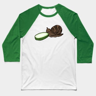 Snail Eating Cucumber Meme Baseball T-Shirt